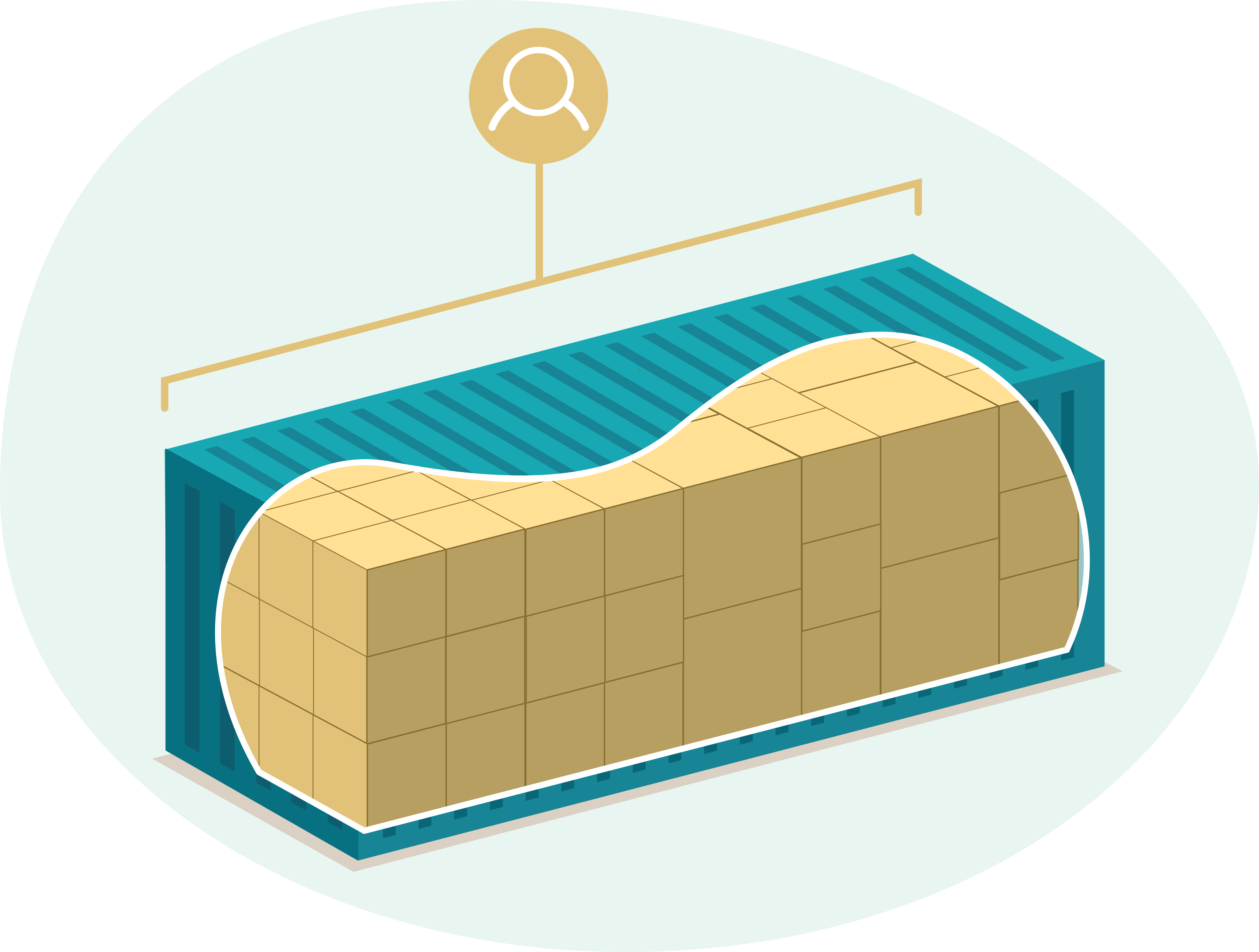 Ilustración de carga total del contenedor