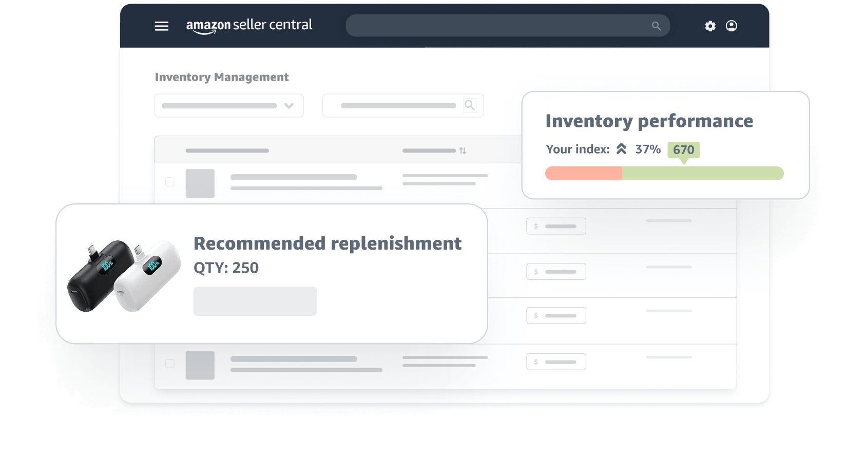 Ilustración lofi de UI de administración de inventario