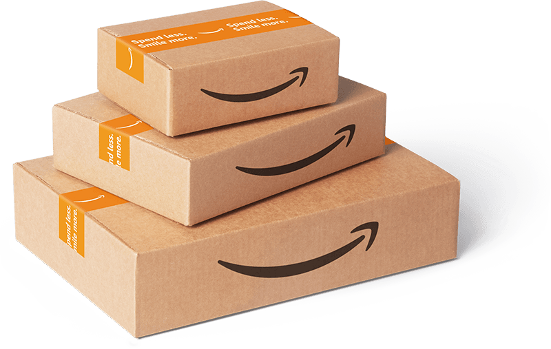 Un conjunto de varias cajas de Amazon